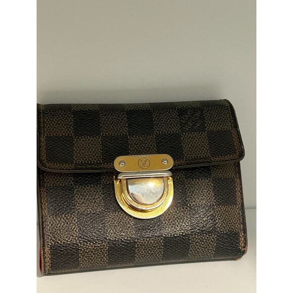 Louis Vuitton Koala Damier Ebene Canvas Trifold Wallet Vintage Designer Paris LV - Picture 4 of 16
